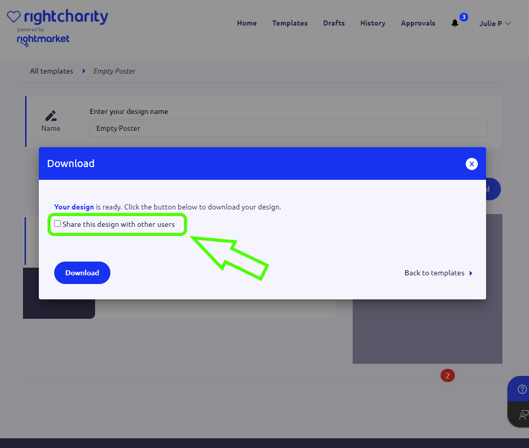 Customise - Download Dialogue