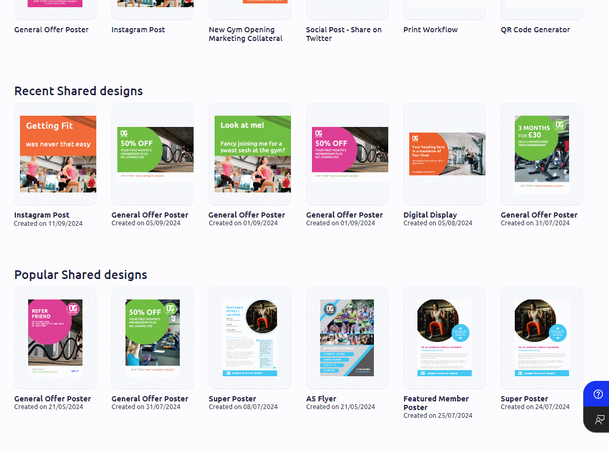 User Site Widget