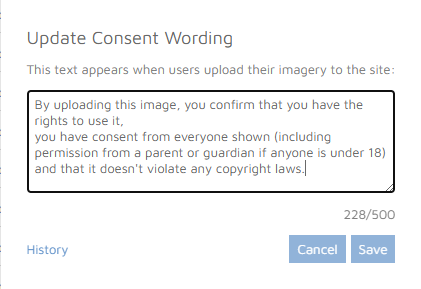 Update Consent Wording